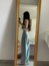 DALEY MODE淺藍褶皺闊腿牛仔褲女寬松直筒夏季薄款高腰垂感軟糯闊腿牛仔褲女 淺藍色-九分(牛仔面料)(身高150- L (建議體重111-120斤) 曬單實(shí)拍圖