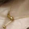 中國黃金（CHINA GOLD）K金項鏈有求必應套鏈貓眼吊墜流蘇鎖骨鏈送媽媽送老婆生日禮物 約0.9g 曬單實(shí)拍圖