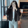 愛(ài)葵茵西服短外套女2025春秋季薄款小個(gè)子法式氣質(zhì)名媛百搭顯瘦上衣早秋 黑色 薄款 M 曬單實(shí)拍圖