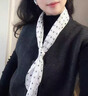 恒源祥白色波點(diǎn)方巾小絲巾女春夏季真絲雪紡70桑蠶絲紗巾小領(lǐng)巾小圍巾 米色 曬單實(shí)拍圖