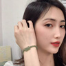 京鑒和田玉貔貅手鏈圓珠手串男女情侶青玉湖水綠玉石貔貅碧玉飾品 青玉小霸王貔貅(6MM)小巧女款 曬單實(shí)拍圖