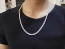 足銀999男士銀項鏈男款馬鞭鏈平鏈男潮個性生日520禮物送男友 20g［寬4.8mm，長50厘米］ 曬單實拍圖