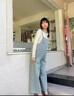 愛(ài)莉安娜孕婦裝2025秋季新款休閑外出針織打底上衣+韓版牛仔背帶 背帶褲 L 曬單實(shí)拍圖