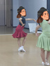 艾舞戈拉丁舞服裝女童舞蹈服套裝少兒表演練功服比賽服女孩拉丁舞裙 黑色連體服+酒紅魚(yú)尾裙（短袖） 140 (身高140-150cm) 曬單實(shí)拍圖