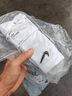 耐克(NIKE)襪子男子 舒適透氣運(yùn)動(dòng)襪 中筒襪三雙裝SX7676-100白L 曬單實(shí)拍圖