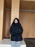 高梵黑金鵝絨服女王5.0四格短款2025新款女士連帽時尚休閑戶外羽絨服 黑色 S 曬單實拍圖