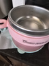 babycare兒童餐具輔食碗注水保溫碗不銹鋼叉勺寶寶吃飯喝水?huà)雰褐軞q禮盒粉 曬單實(shí)拍圖