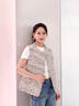 Laurèl勞芮新款小香風(fēng)紫灰花紗背心女LWD353B00700 紫混色 XS 曬單實(shí)拍圖