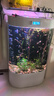美諾魚(yú)缸客廳免換水家用中小型智能1.2米雙圓形靠墻大型背濾金龍魚(yú)缸 白色【高清玻璃+顯示屏+魚(yú)缸大禮包】 80*50*138 曬單實(shí)拍圖