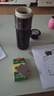 XKJ日本水杯雙層高硼硅玻璃杯泡茶杯茶水分離茶杯摔不爛的玻璃杯帶蓋 【商務灰】防摔防燙 420ml 1只 一鍵開蓋+高硼硅玻璃杯+耐高溫防摔 曬單實拍圖