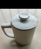 潔雅杰陶瓷馬克杯帶蓋450ml咖啡牛奶早餐杯辦公水杯子男女茶杯白色 曬單實(shí)拍圖
