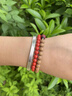 百洛奇湘西原礦中國朱砂手串女士雙圈桃木手鏈女款護身符禮物 珠徑6mm 曬單實(shí)拍圖