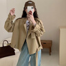 蕓蕁風(fēng)衣女韓系休閑寬松小個(gè)子短款感洋氣百搭短外套2024春秋新款 卡其色 S 建議【90-100斤】 曬單實(shí)拍圖