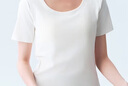 宜而爽【50支棉】女士T恤帶胸墊可外穿高彈居家短袖打底衫女 曬單實(shí)拍圖