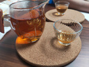 玻璃小茶杯功夫茶杯透明斗笠杯主人杯品茗茶杯高足茶盞品茗杯 品茗杯（花型隨機） 1只 曬單實拍圖