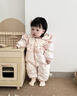 班喜迪嬰兒羽絨服連體衣冬裝嬰幼兒衣服公主女寶寶白鴨絨連帽外出服冬季 粉色 80 充絨量：79g 曬單實(shí)拍圖