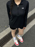 安德瑪（Under Armour）長袖T恤男士彈力打底衫半拉鏈立領(lǐng)速干健身服跑步運(yùn)動上衣 黑色/指洞款/24600603-001 XL 曬單實(shí)拍圖