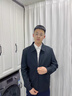 羅蒙外套男秋季商務男士翻領(lǐng)行政夾克上衣干部廳局風爸爸裝i8藏青XL 曬單實拍圖