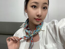 時(shí)島小方巾絲巾女士夏季輕奢絲巾發(fā)帶絲巾系脖腰帶高級感度假風(fēng)時(shí)尚 【法式藍(lán)】 55*55cm 曬單實(shí)拍圖