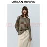UR【HOT】2025秋季新款女氣質(zhì)日常撞色條紋長(cháng)袖T恤UWM450132# 咖棕條紋 M 曬單實(shí)拍圖