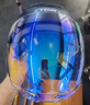 野馬（YEMA）3C認(rèn)證電動(dòng)車頭盔男女摩托車半盔夏季防曬雙鏡片0感天窗四季通用電瓶車安全帽370S 皮亞黑配極光長 曬單實(shí)拍圖