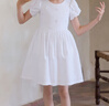 英氏（YEEHOO）女童裙子兒童衣服夏季時(shí)尚淑女休閑風(fēng)連衣裙夏裝新款可愛(ài)中小童裝 生如夏花-白色 【100%棉】 120 cm【順豐包郵&極速達】 曬單實(shí)拍圖