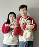 G. DUCKKIDS小黃鴨中國風(fēng)親子裝母子長(cháng)袖衛衣秋冬款炸街母女母子親子裝小月齡 我們款(酒紅拼淡杏色)不加絨 66 嬰兒爬服cm(配帽子) 曬單實(shí)拍圖
