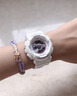 卡西歐（CASIO）手表女BABY-G時(shí)尚防水防震學(xué)生運(yùn)動(dòng)雙顯石英電子日韓表送女友禮物 BA-110FH-7A 夏日夢(mèng)幻炫白紫粉 曬單實(shí)拍圖