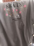 SOVK女裝短袖T恤女夏季新款拼接釘珠時(shí)尚遮肚子顯瘦設計感不規則寬松 灰色 3XL 155斤-170 曬單實(shí)拍圖