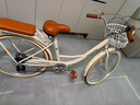飛鴿（FLYING PIGEON）自行車(chē)成人通勤車(chē)自行車(chē)學(xué)生單車(chē)成人自行車(chē)通勤自行車(chē)女士自行車(chē) 高配奶油米|6速|(zhì)輻條輪+禮包 26寸適合160-185cm 曬單實(shí)拍圖