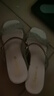 大東女士涼鞋女2025夏季新款中跟水晶跟高跟鞋粗跟夏天兩穿水鉆外穿涼拖鞋 米白色7厘米 36 曬單實(shí)拍圖