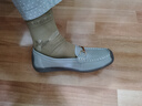 木林森豆豆鞋女鞋春季新款平底透氣軟底單鞋舒適媽媽鞋鏤空透氣中年女鞋 828灰色單鞋 38 曬單實(shí)拍圖
