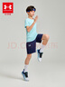 安德瑪（Under Armour）男童短褲夏季薄款兒童男大童運動(dòng)五分褲透氣舒適夏褲231310866 黑藍 170 曬單實(shí)拍圖