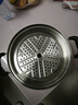 愛仕達（ASD）湯鍋304不銹鋼單層蒸鍋 蒸煮一體燉湯鍋24CM電磁爐燃氣灶通用ZSB1 曬單實拍圖