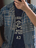 RRL男裝 25年夏季靛藍色拼飾營領(lǐng)襯衫RL94711 410-靛藍色 M 曬單實拍圖