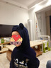 Teenie Weenie Kids小熊童裝24秋冬新款男女寶寶加絨熊耳連帽衛衣 藏青色 110cm 曬單實(shí)拍圖