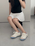 飛躍女鞋德訓(xùn)鞋女2025夏季新款透氣休閑小白鞋子女 米粉藍 37 曬單實拍圖