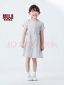無(wú)印良品（MUJI）大童 強(qiáng)捻 短袖連衣裙 女童童裝裙子純棉25年夏季 CB1NHA5S 淺灰色 130 /64A 曬單實(shí)拍圖