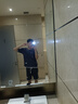 南佩 褲子夏季男薄款韓版潮流速干冰絲休閑褲男寬松直筒九分褲西褲男 黑色（薄款） XL （115-140斤） 曬單實(shí)拍圖