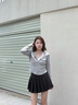 森馬（Semir）外套女短款分割純色小個(gè)子衣服秋季正肩緊身連帽夾克101524108005 曬單實(shí)拍圖
