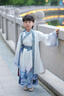 韞舜漢服男童國學(xué)服兒童中國風(fēng)古裝書童服裝幼兒園小學(xué)生演出服 文竹里衣+大袖衫 （男女同款） 140 碼丨適合135-145cm 曬單實拍圖