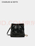 CHARLES&KEITH迷你菱格流浪包單肩斜挎雙肩包包女包生日七夕禮物CK2-60782390 Black黑色 S 曬單實拍圖