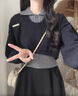 韓璐嬌（hanlujiao）秋季連衣裙女裝2025新款搭配一整套學(xué)院風(fēng)小個(gè)子減齡穿搭裙子套裝 黑色套裝【三件套】 M 【建議96-108斤】 曬單實(shí)拍圖
