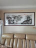 彌錦富春山居圖客廳裝飾掛畫(huà)山水畫(huà)風(fēng)景沙發(fā)背景墻國畫(huà)壁畫(huà)辦公室字畫(huà) 02款-流水生財 有機玻璃面 連框尺寸180*80 銅色圓角實(shí)木裱框  酒紅木色 曬單實(shí)拍圖