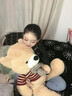 MOONCHILD泰迪熊公仔玩偶毛絨玩具熊貓布娃娃女生送女女送給女朋友生日禮物 淺棕色(紅毛衣) 120cm(約4.0kg) 曬單實(shí)拍圖
