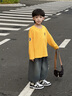 POLOWALK童裝男童長(cháng)袖T恤2025新品中大男童長(cháng)袖T恤上衣t恤衫 黃色 120 120cm 曬單實(shí)拍圖