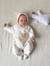 貝樂(lè )咿嬰兒衣服秋冬季保暖嬰兒連體衣新生兒衣服夾棉連體衣滿(mǎn)月寶寶衣服 6025-白色月亮 73cm （6-9個(gè)月15-18斤） 曬單實(shí)拍圖