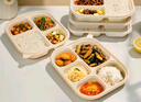 登比可降解餐盒分格飯盒環(huán)保外賣(mài)打包盒加厚五格玉米淀粉食品級50套 曬單實(shí)拍圖