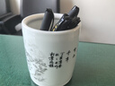 玉水湖陶瓷筆筒國風(fēng)收納毛筆中國風(fēng)高級感收納筒送老師白瓷學(xué)生桌面大號大容量收納盒毛筆筒圓形 雪景筆筒 曬單實拍圖