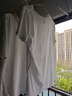拇指白小T純棉二代短袖T恤男女防沾水夏圓領(lǐng)白小丅2件裝 女白+白 M  曬單實(shí)拍圖